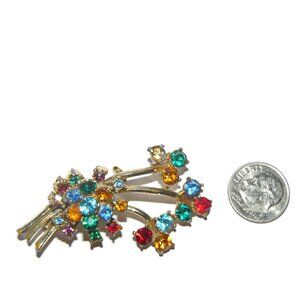 Vintage Coro Rhinestone Bouquet Brooch